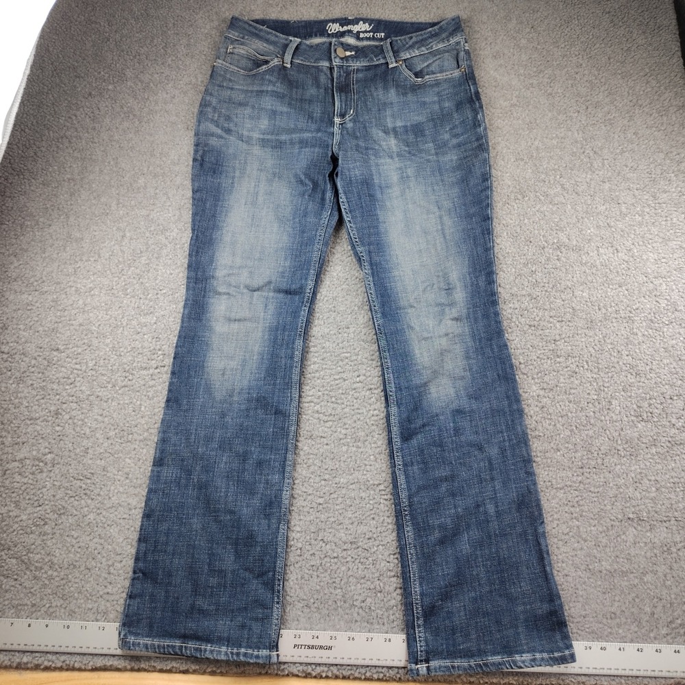 Wrangler Womens Boot Cut‎ Jeans Medium Wash Stretch Denim 15x34